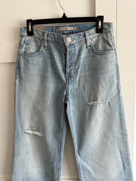 Hudson Jeans (Rosie) Pale Blue High-Rise Straight Leg Jeans Size 27 - Picture 4 of 14